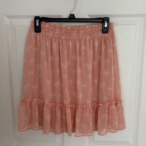 LC Lauren Conrad Coral Palm Mini Skirt